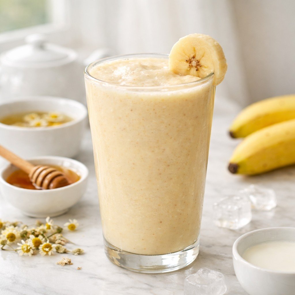 Banana chamomile tea smoothie
