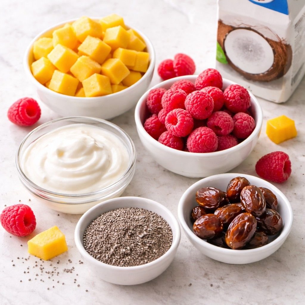 Berry mango smoothie ingredients