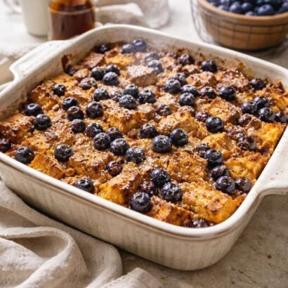Blueberry French toast casserole delight