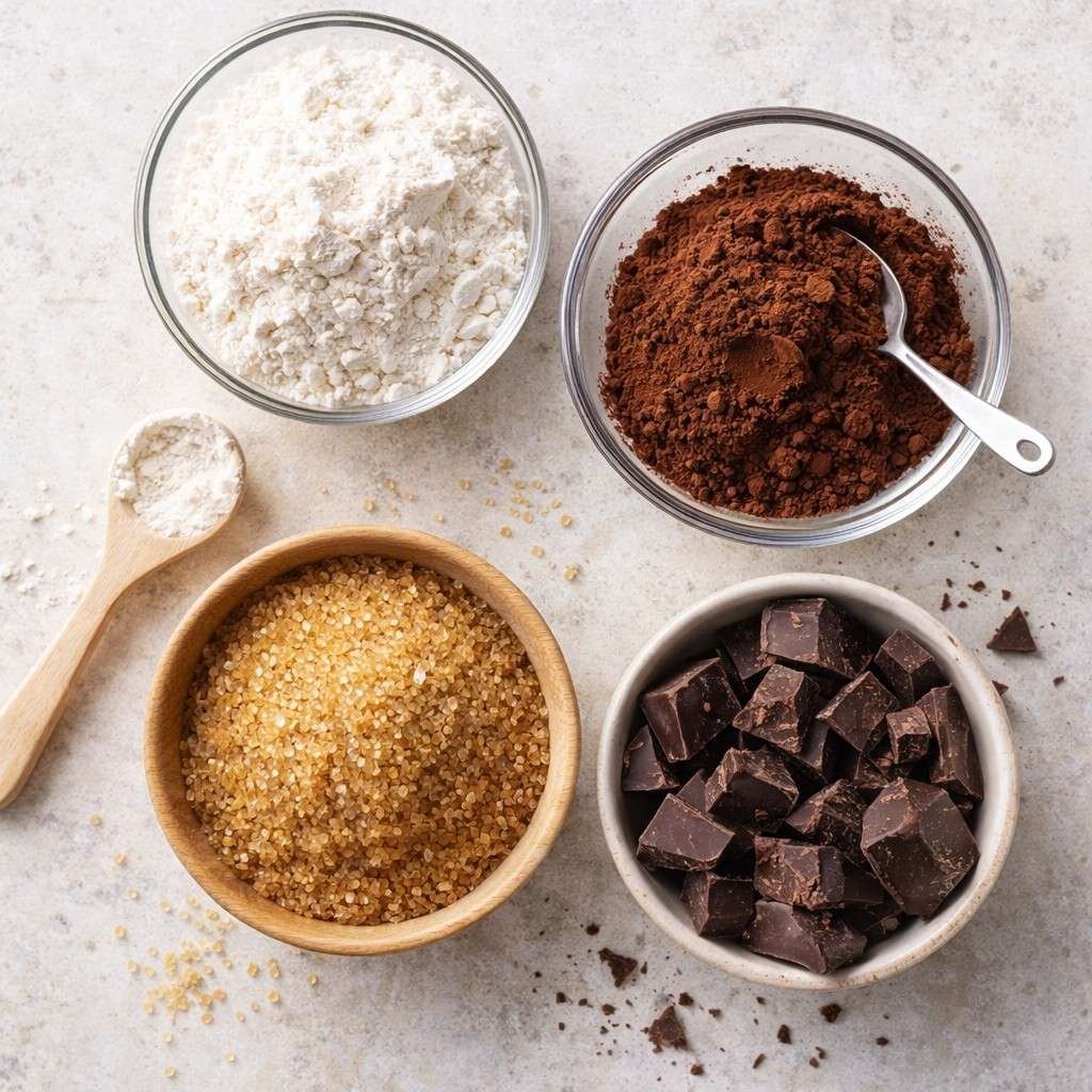 Brookie ingredients on a kitchen countertop