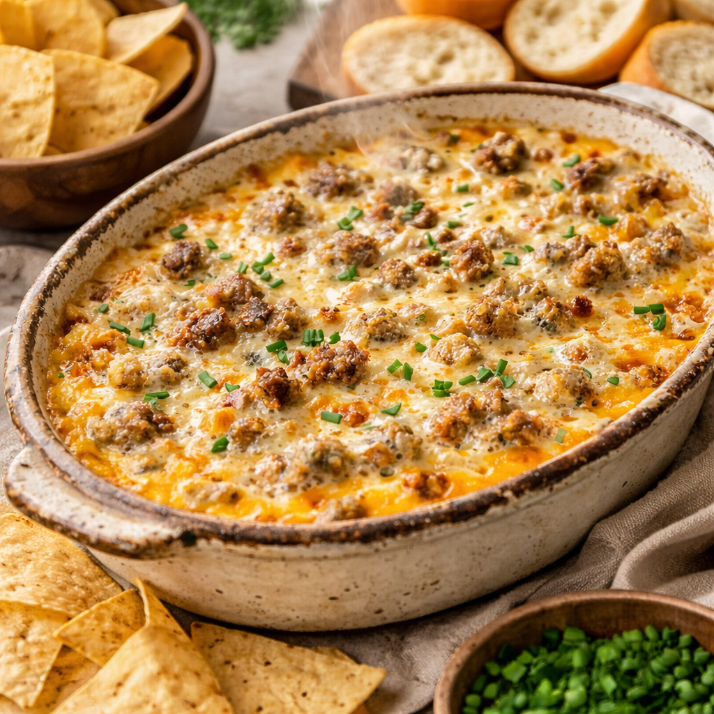 Creamy sausage and cheese dip