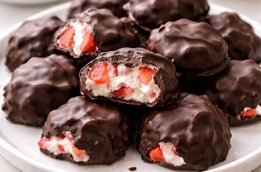 Chocolate strawberry yogurt clusters