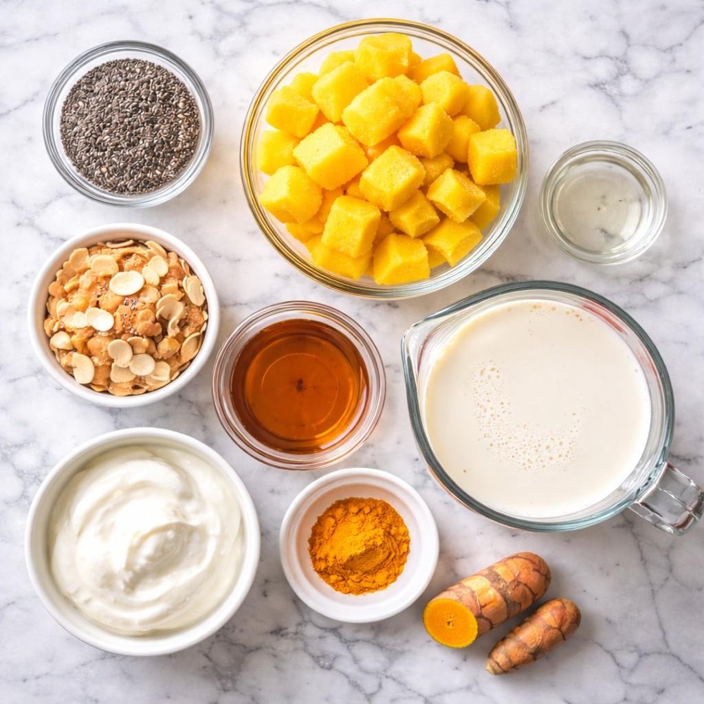 Coconut mango chia pudding ingredients