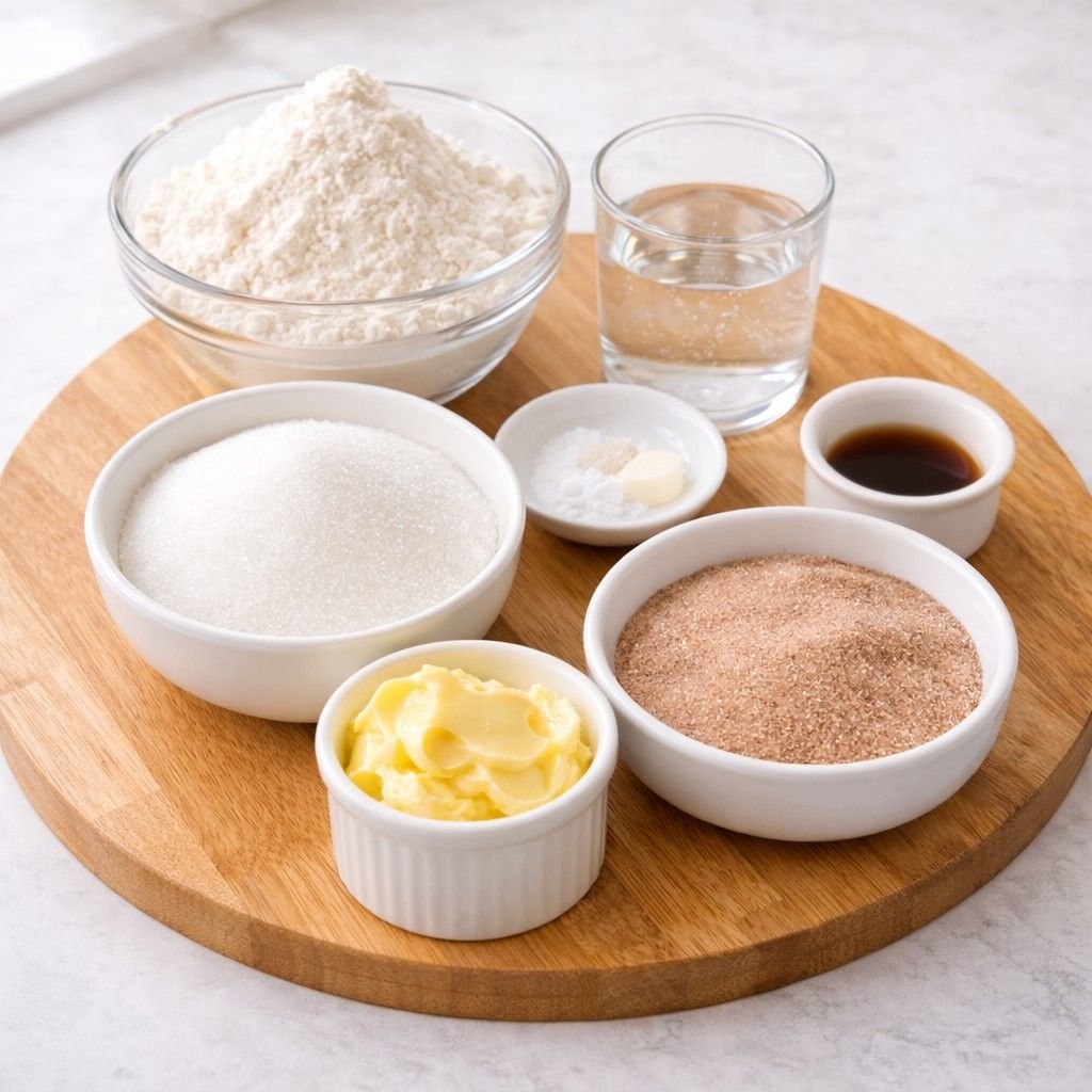 Crispy churro bite ingredients setup