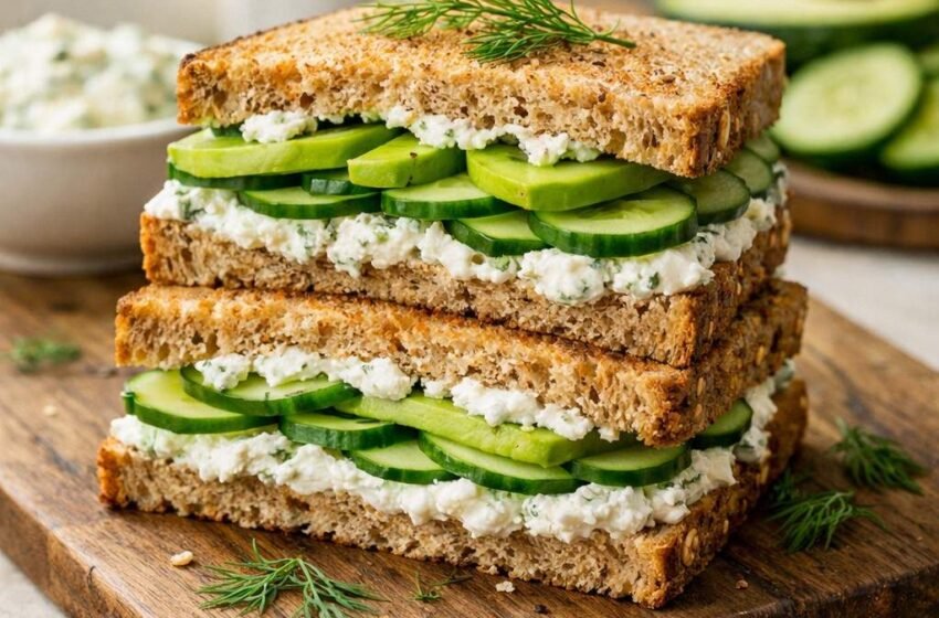 high protein cucumber sandwich