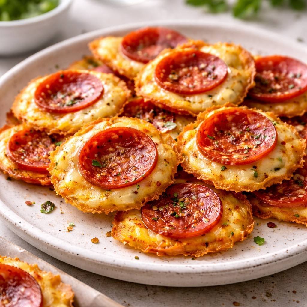 Crispy pepperoni and cheese bites