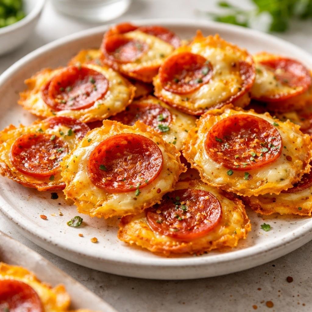 Crispy pepperoni and cheese bites