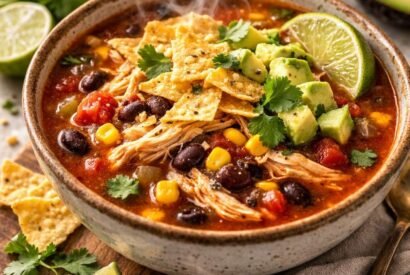 Thumbnail for Easy Crockpot Chicken Tortilla Soup