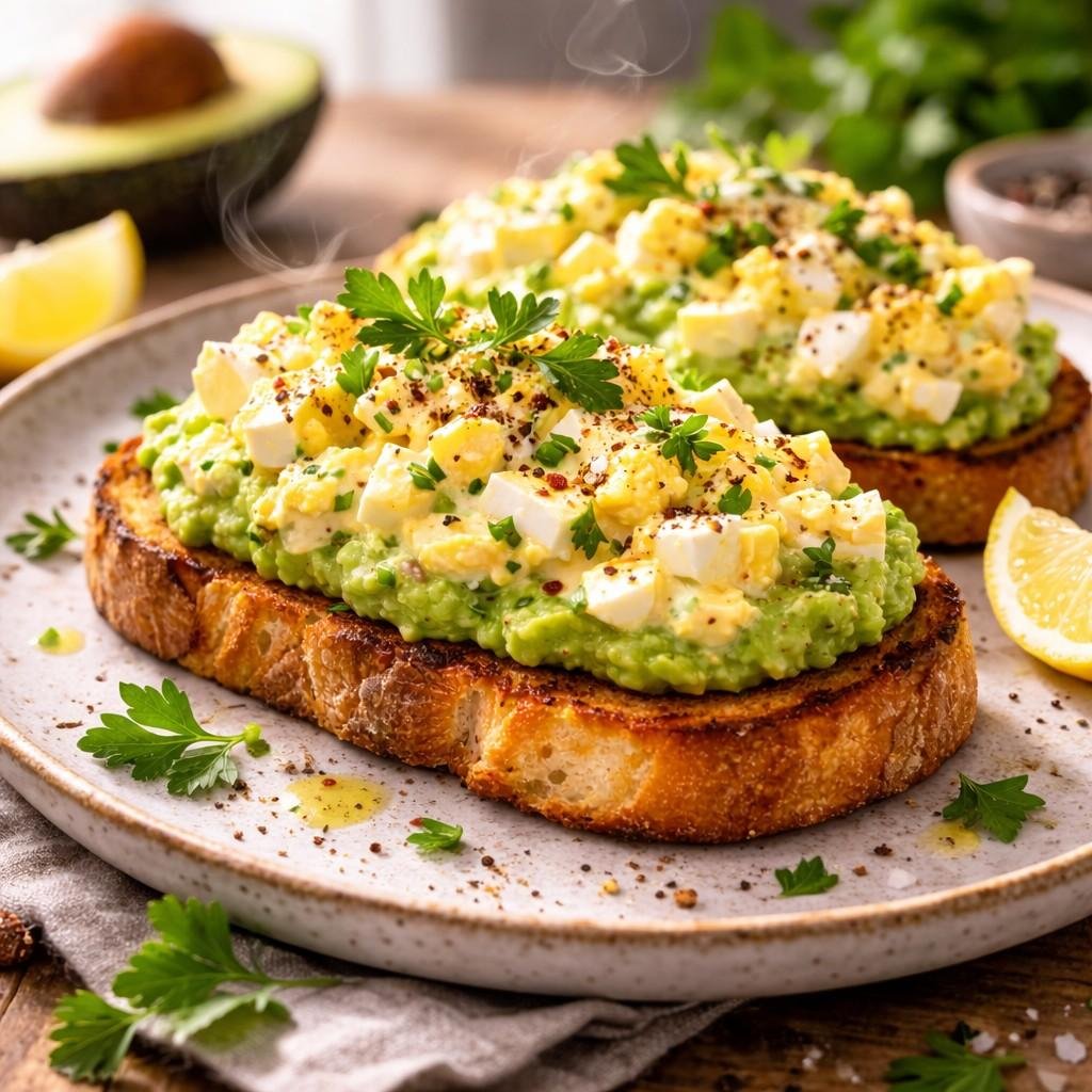 Egg salad avocado toast
