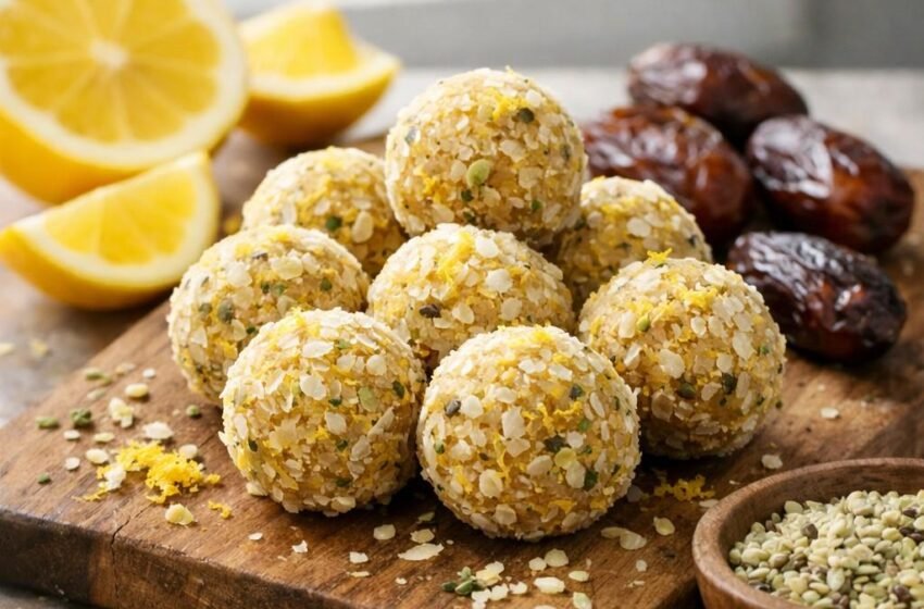 Fresh lemon drop energy bites