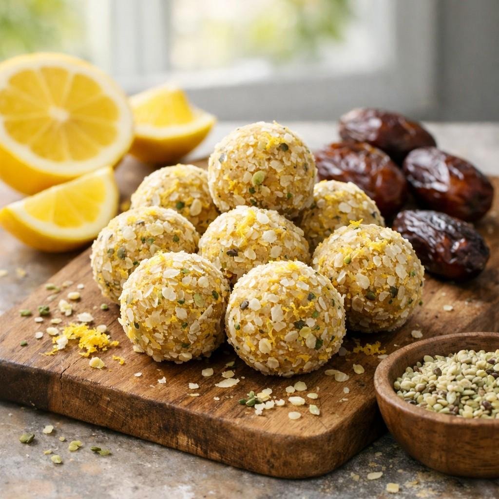 Fresh lemon drop energy bites