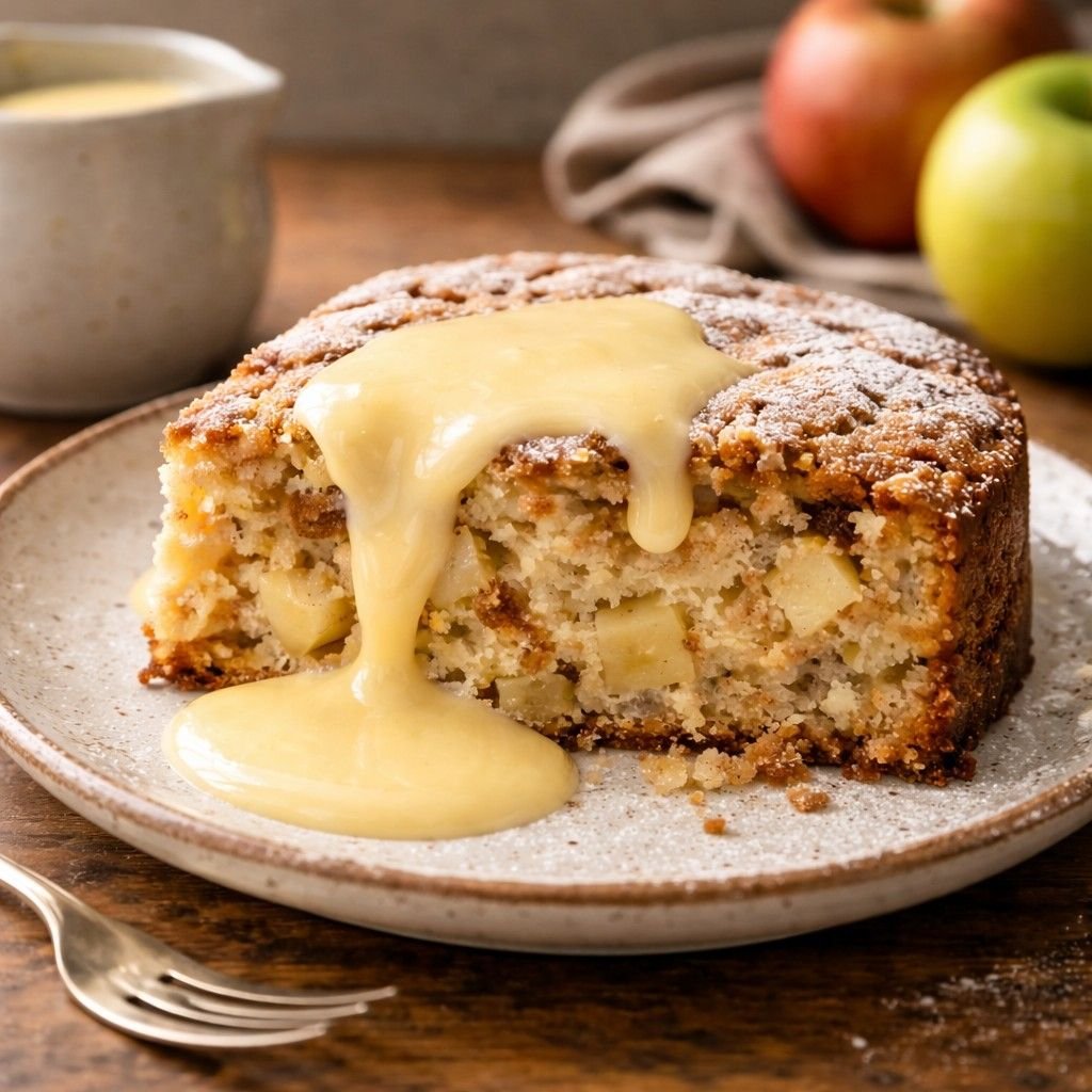 Freshly baked Irish apple cake