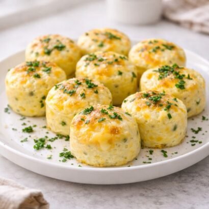 Golden egg bites with fresh parsley