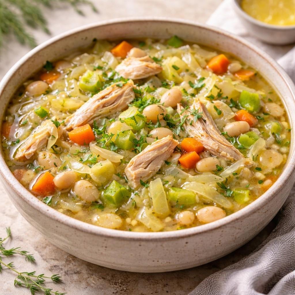 chicken cabbage white bean soup