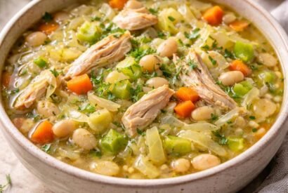 Thumbnail for Comforting Chicken Cabbage Soup in 45 Minutes