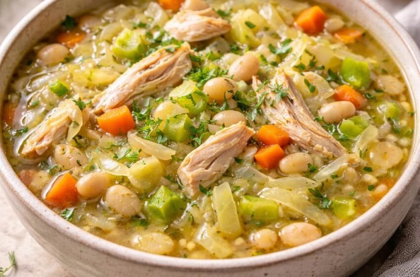 Hearty chicken and bean soup
