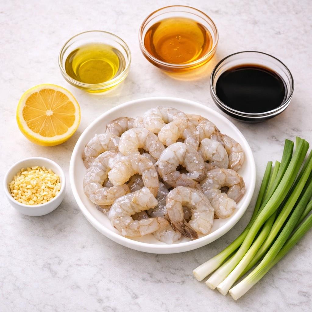Honey garlic shrimp ingredients
