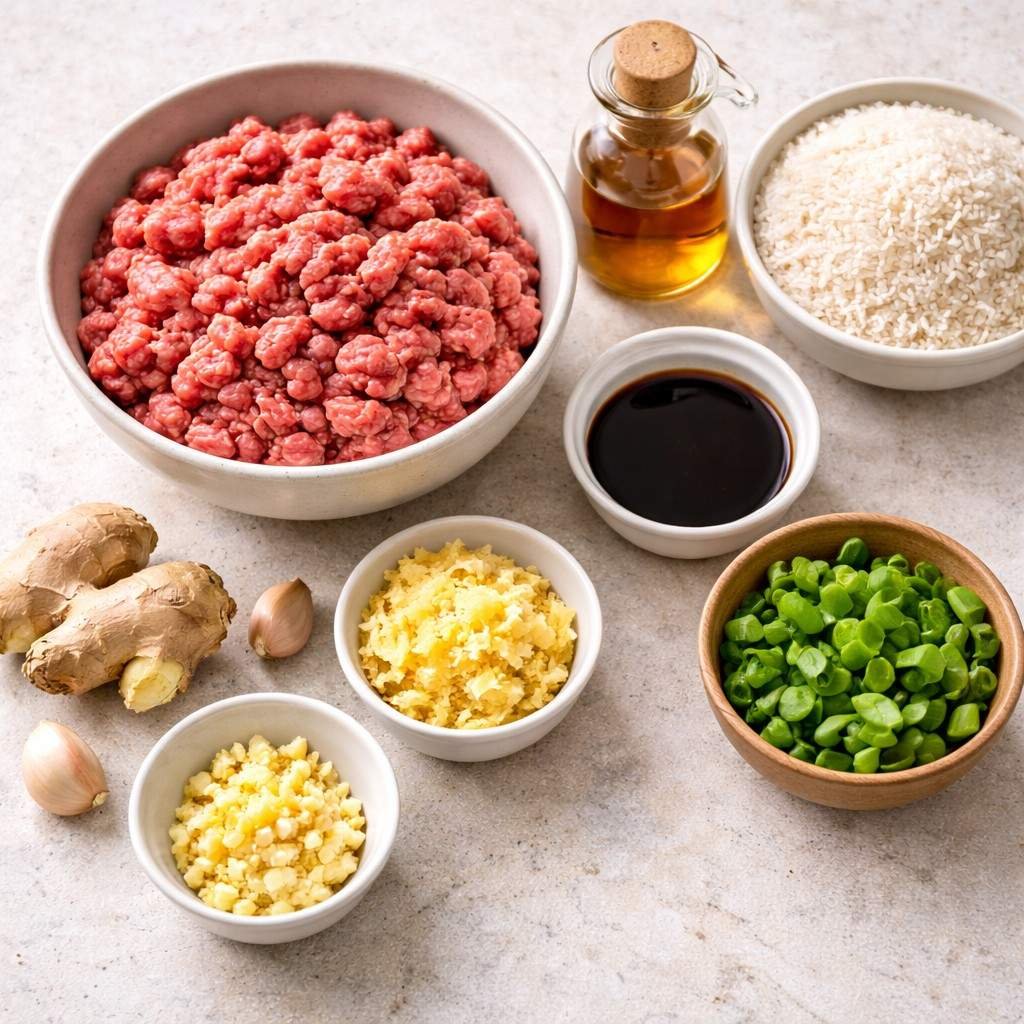 Korean ground beef rice bowl ingredients
