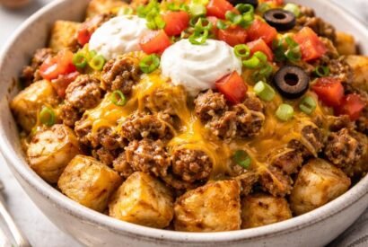 Thumbnail for Protein-Packed Loaded Potato Taco Bowl with Fresh Toppings