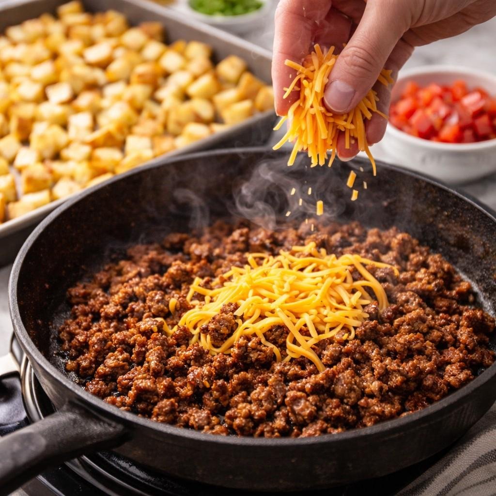 Loaded Potato Taco Bowl with Fresh Toppings