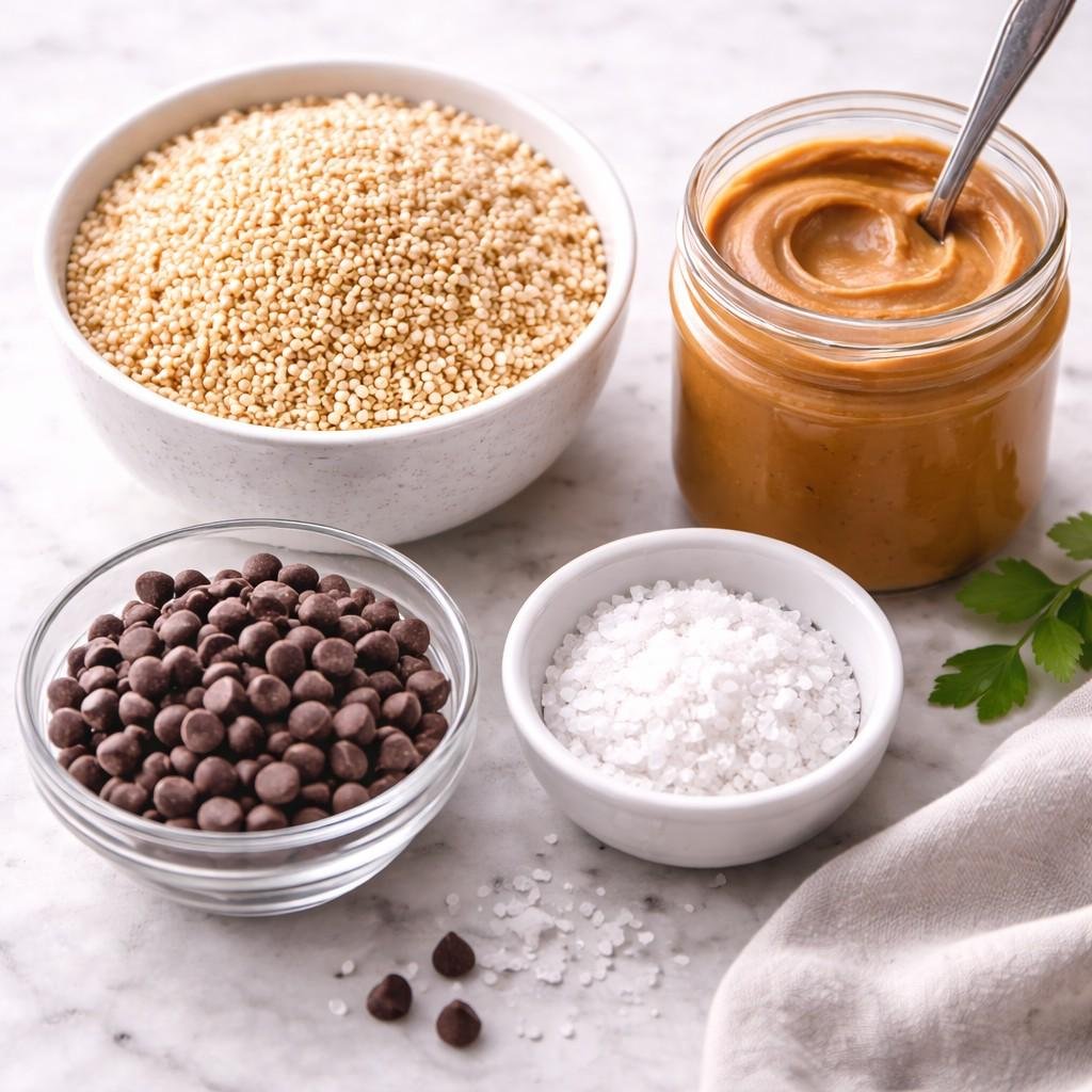No-bake peanut butter quinoa ingredients