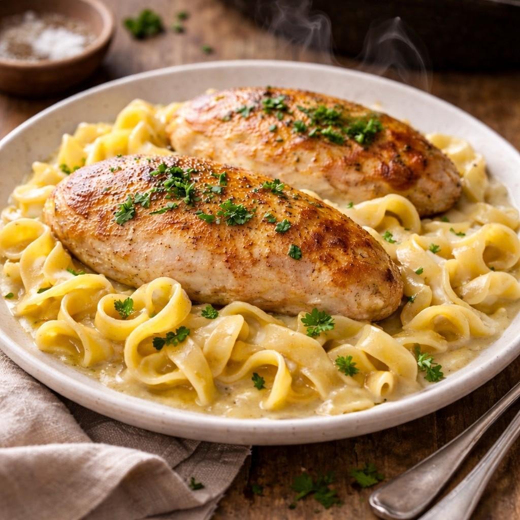One-Pan Chicken with Buttered Noodles