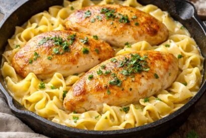 Thumbnail for Creamy One-Pan Chicken with Buttered Egg Noodles