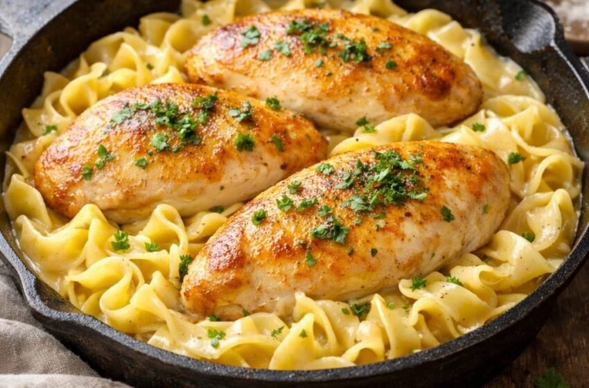 One-Pan Chicken with Buttered Noodles
