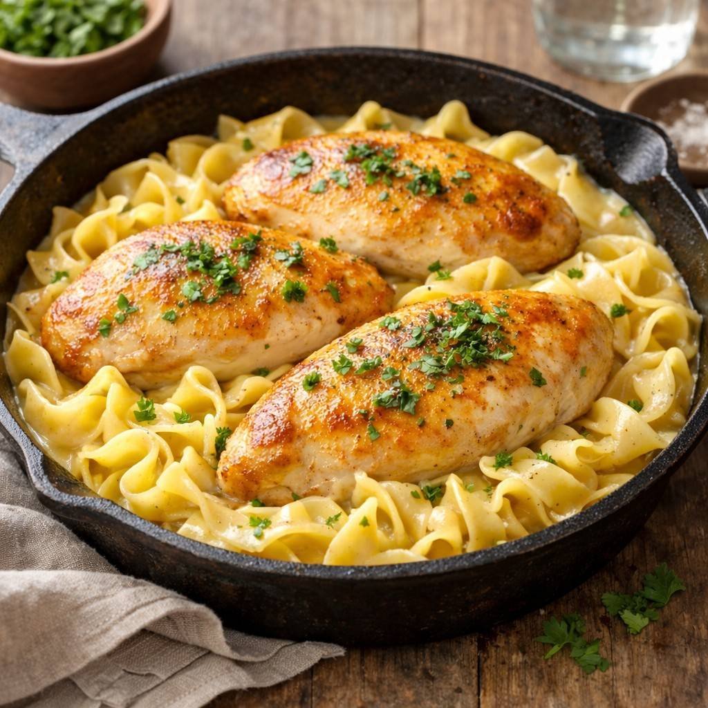 One-Pan Chicken with Buttered Noodles