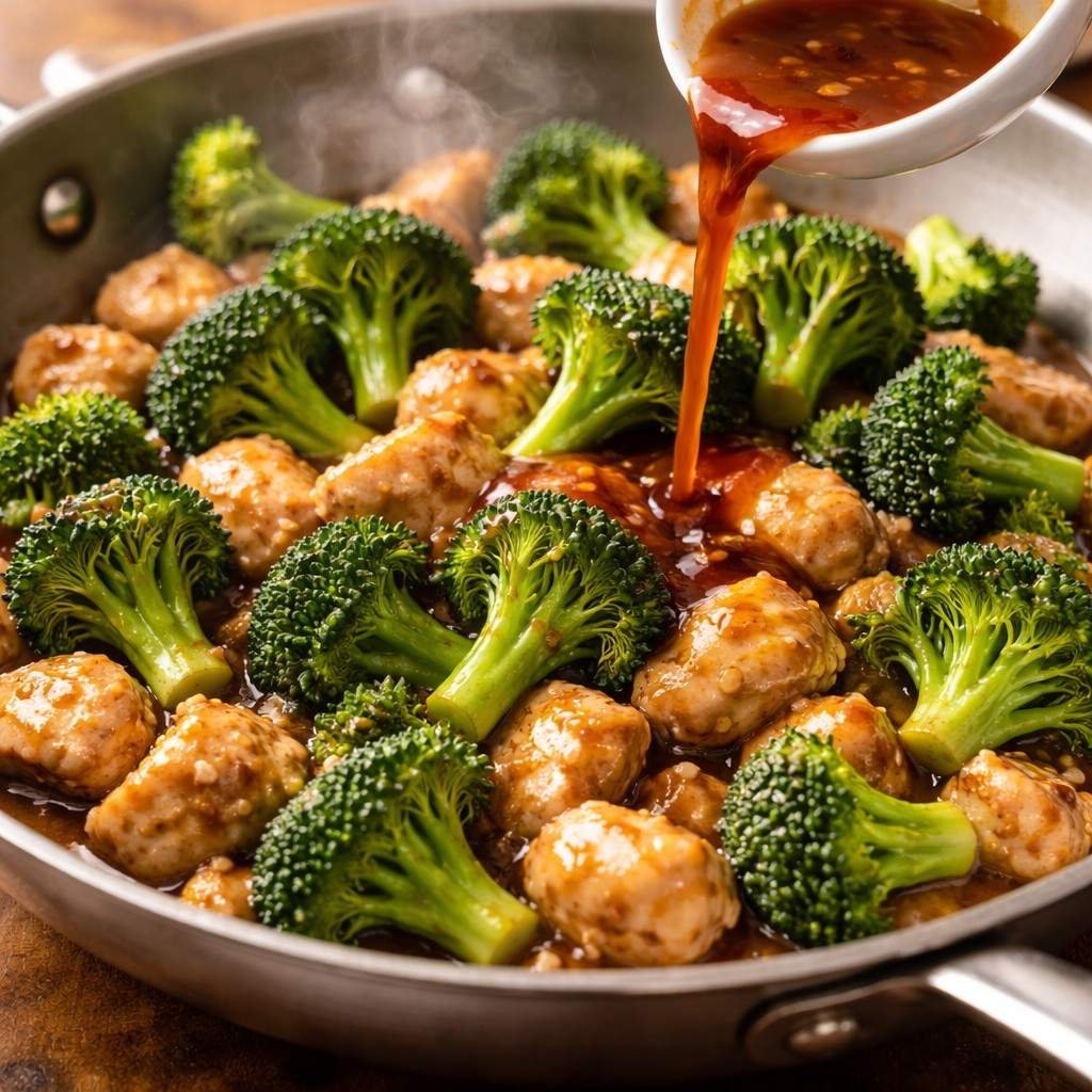 Spicy garlic chicken and broccoli stir fry