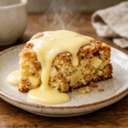 Traditional Irish apple cake slice