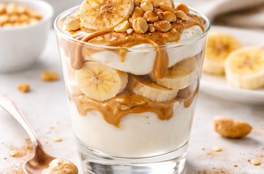 Banana peanut butter parfait