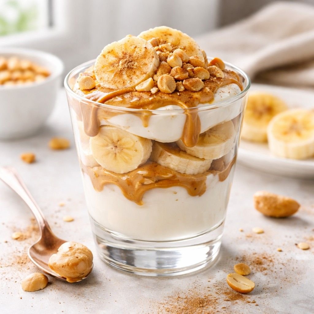 Banana peanut butter parfait