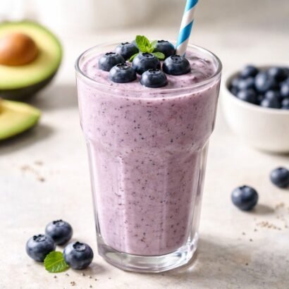 Blueberry avocado smoothie