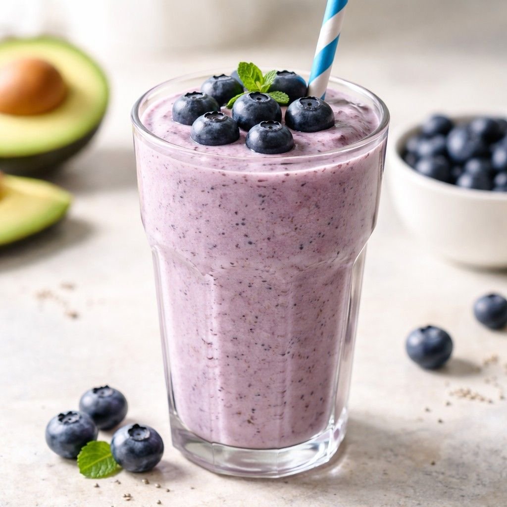 Blueberry avocado smoothie