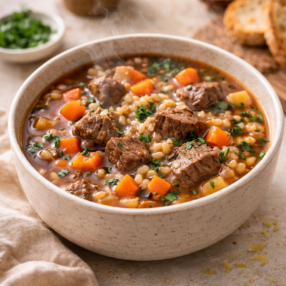Quick Beef Barley Soup