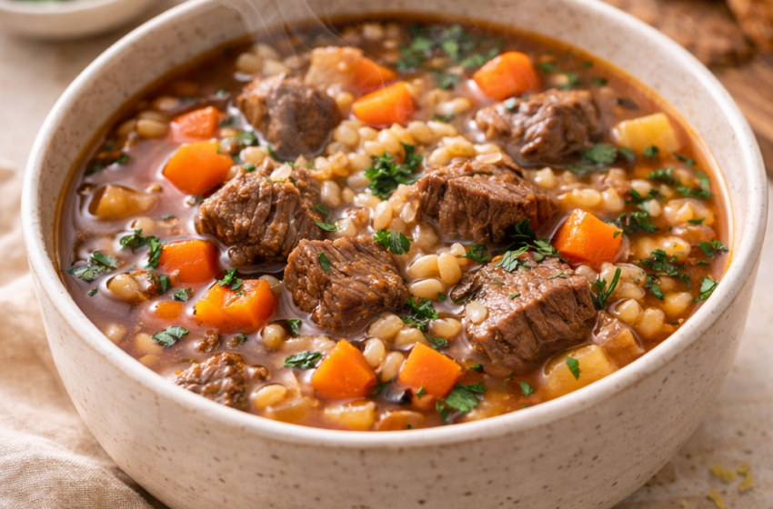 Quick Beef Barley Soup