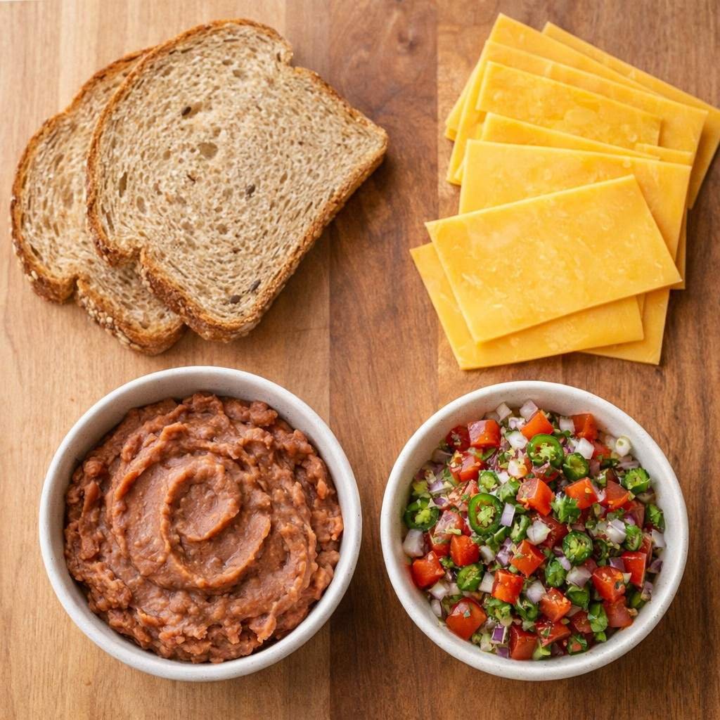 Cheesy bean toast ingredients