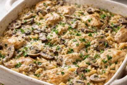 Thumbnail for Easy Creamy Chicken Marsala Casserole with Mushrooms