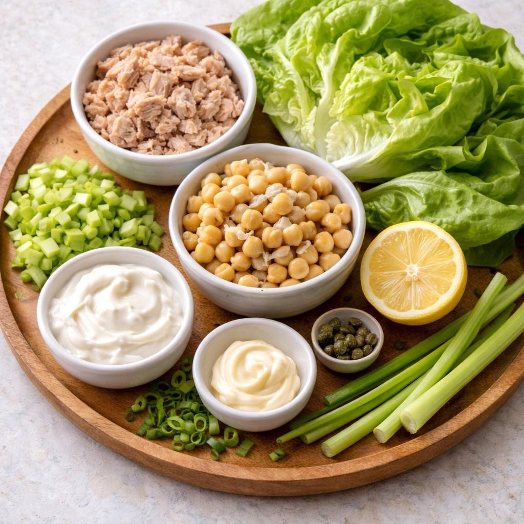 Chickpea tuna salad wrap ingredients