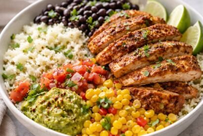 Thumbnail for High Protein Chipotle Chicken Bowl with Cauliflower Rice