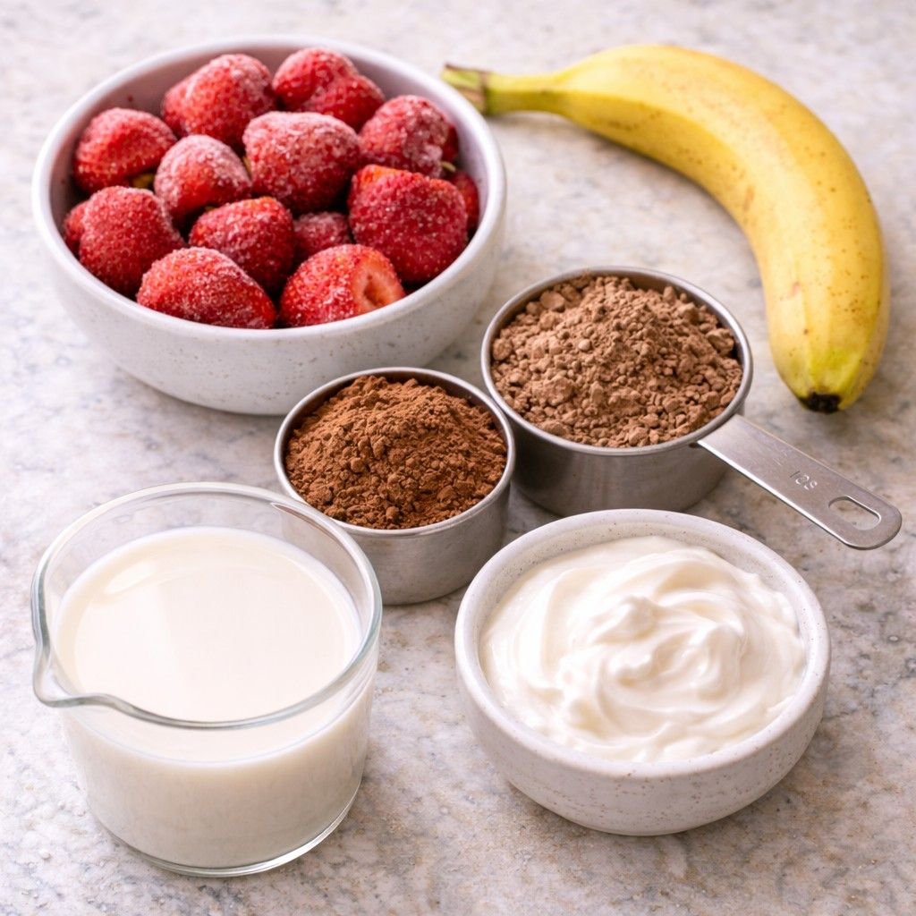 Chocolate covered strawberry smoothie ingredients