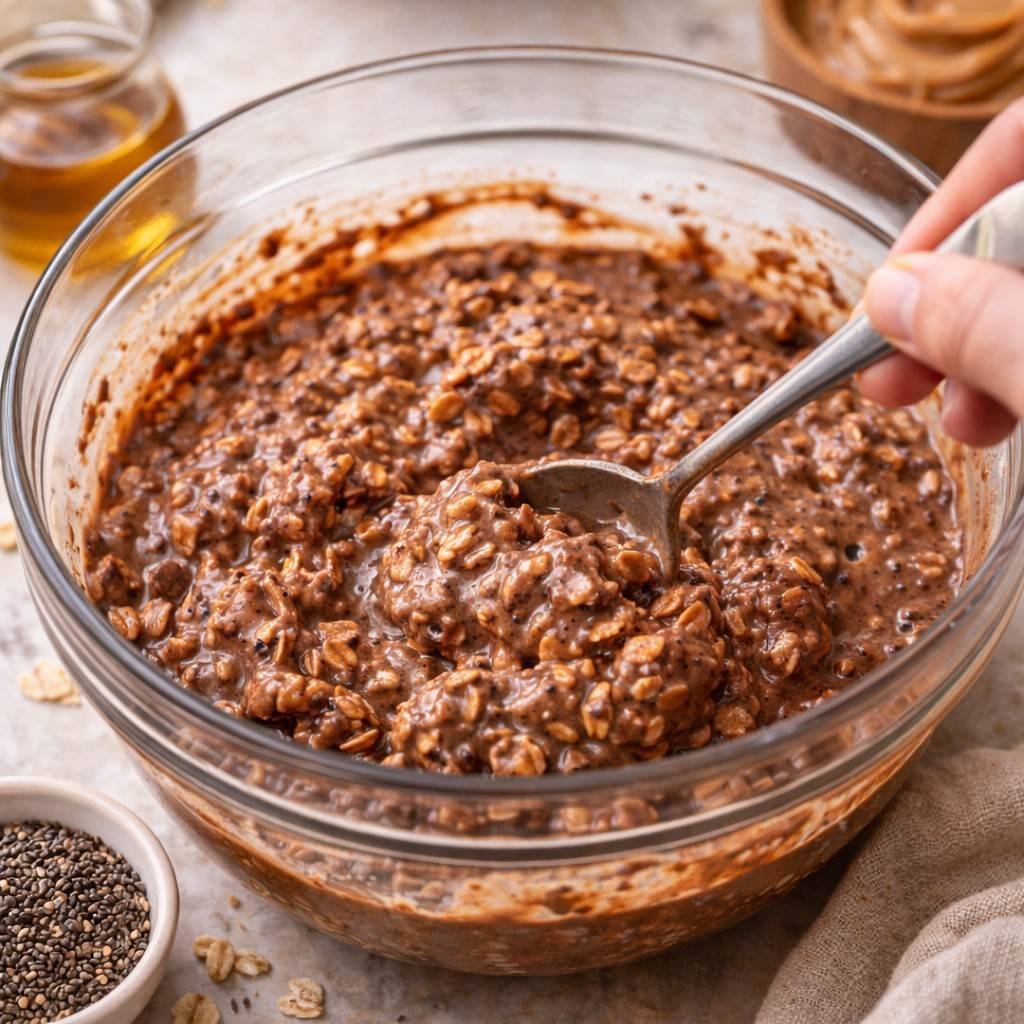 Chocolate peanut butter oats preparation