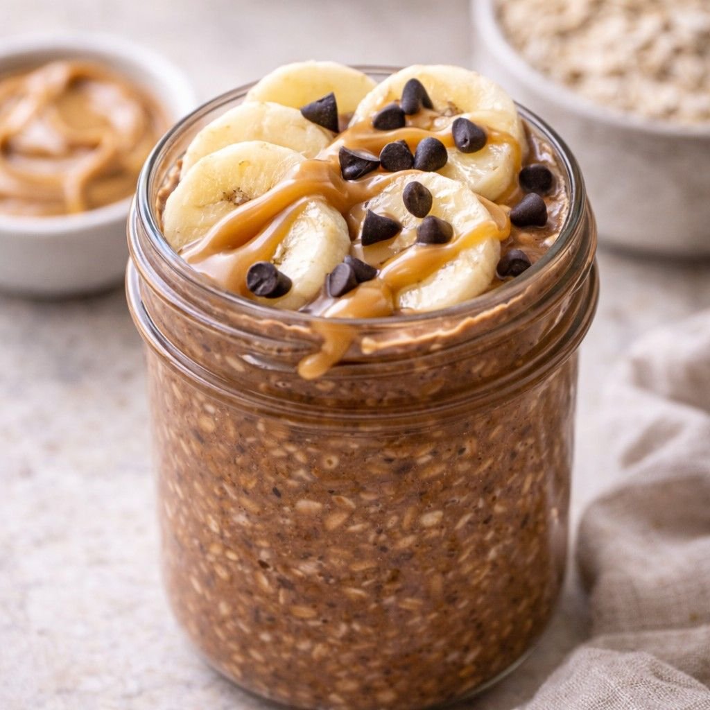 Chocolate peanut butter overnight oats