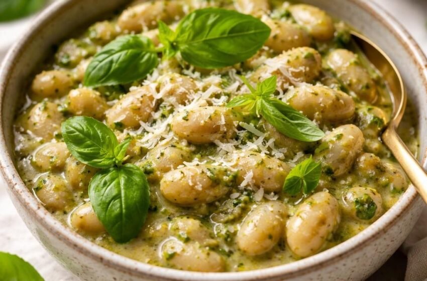 Creamy Pesto White Beans