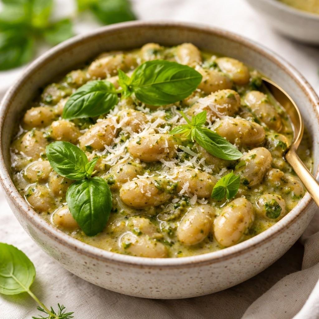 Creamy Pesto White Beans