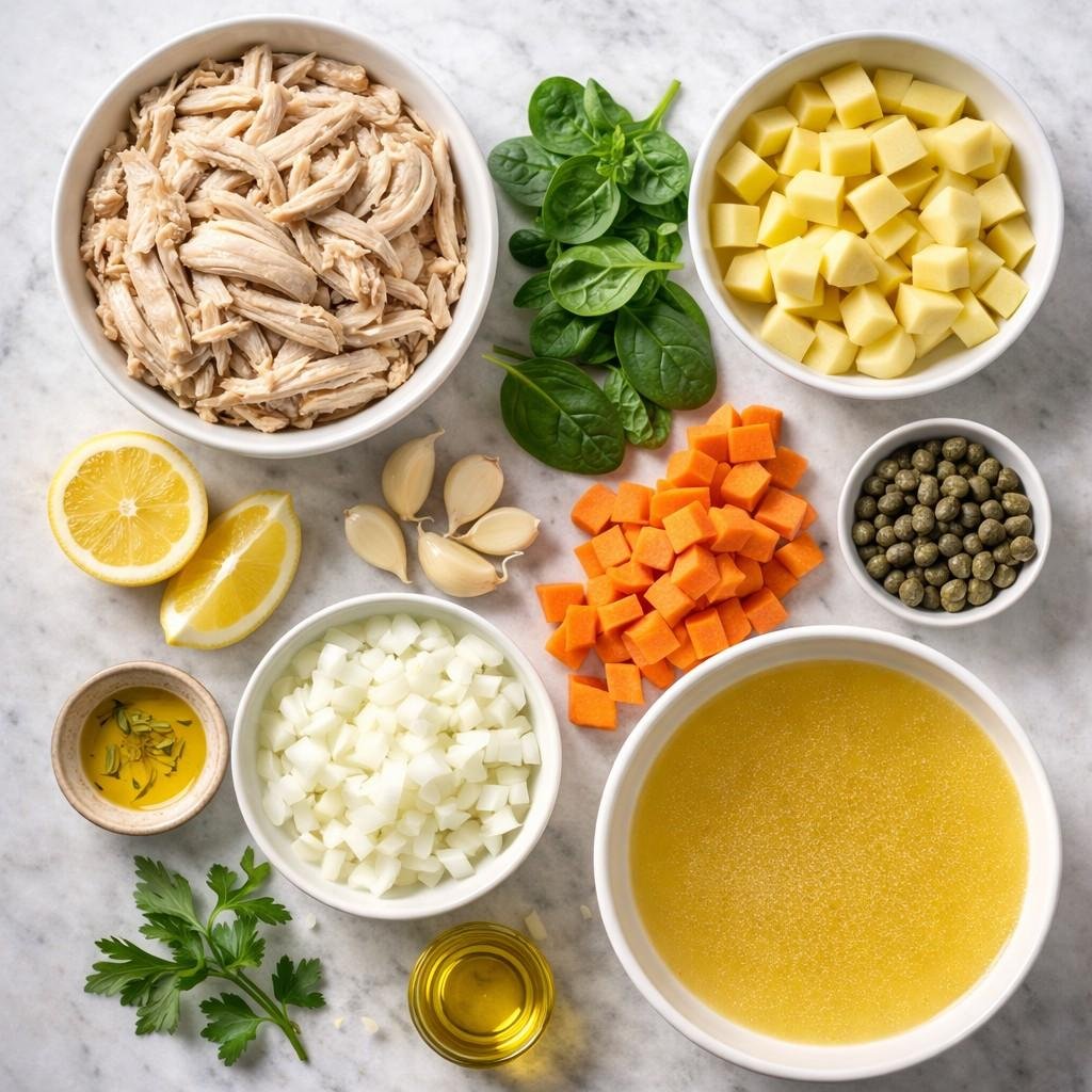 Creamy lemon chicken piccata ingredients