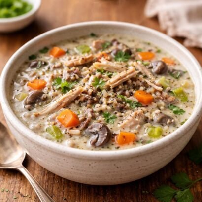 Creamy turkey wild rice soup
