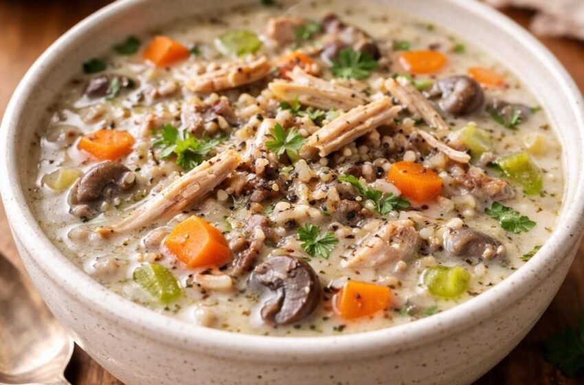 Creamy turkey wild rice soup