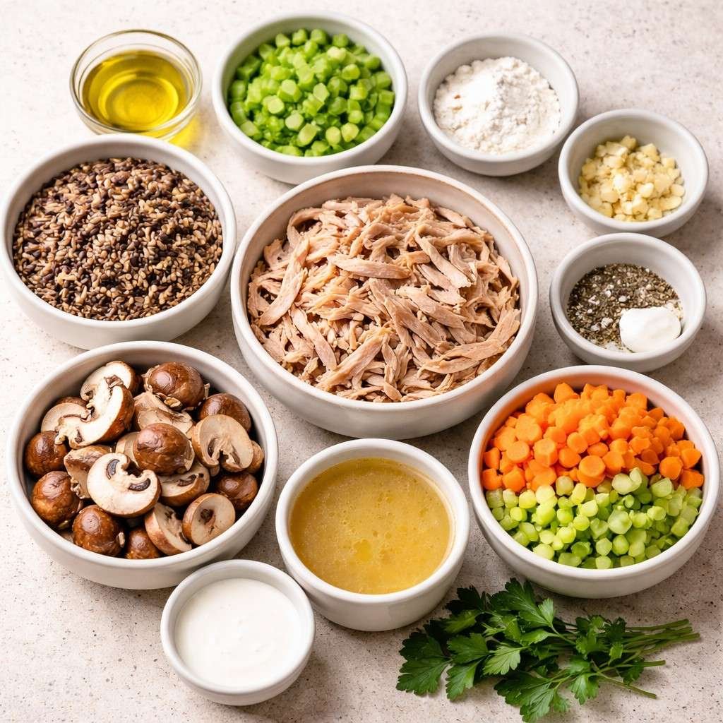 Creamy turkey wild rice soup ingredients